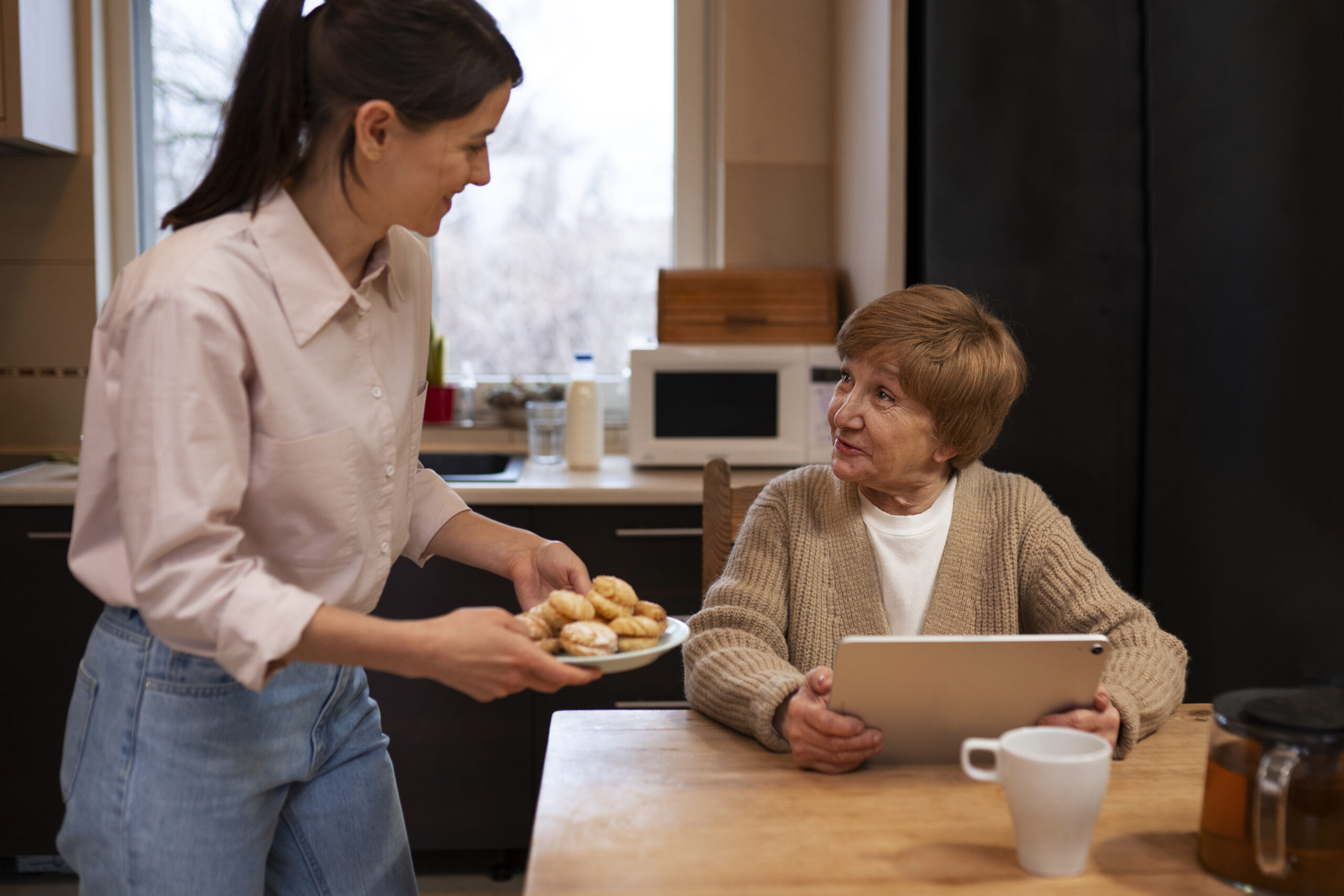 female helping senior - near u and me