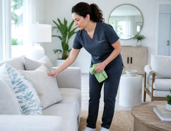 staff house cleaner in living room - near u and me